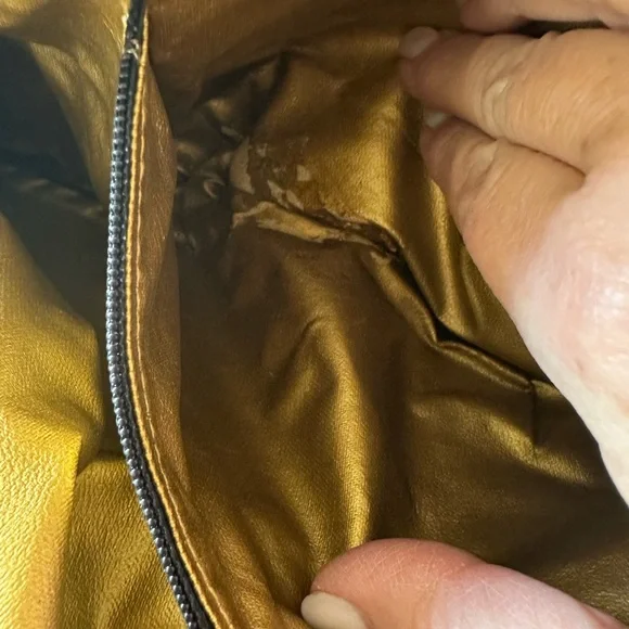 Authentic Vintage Versace Black Satchel with Embroidered Gold Sun Logo - Picture 13 of 15